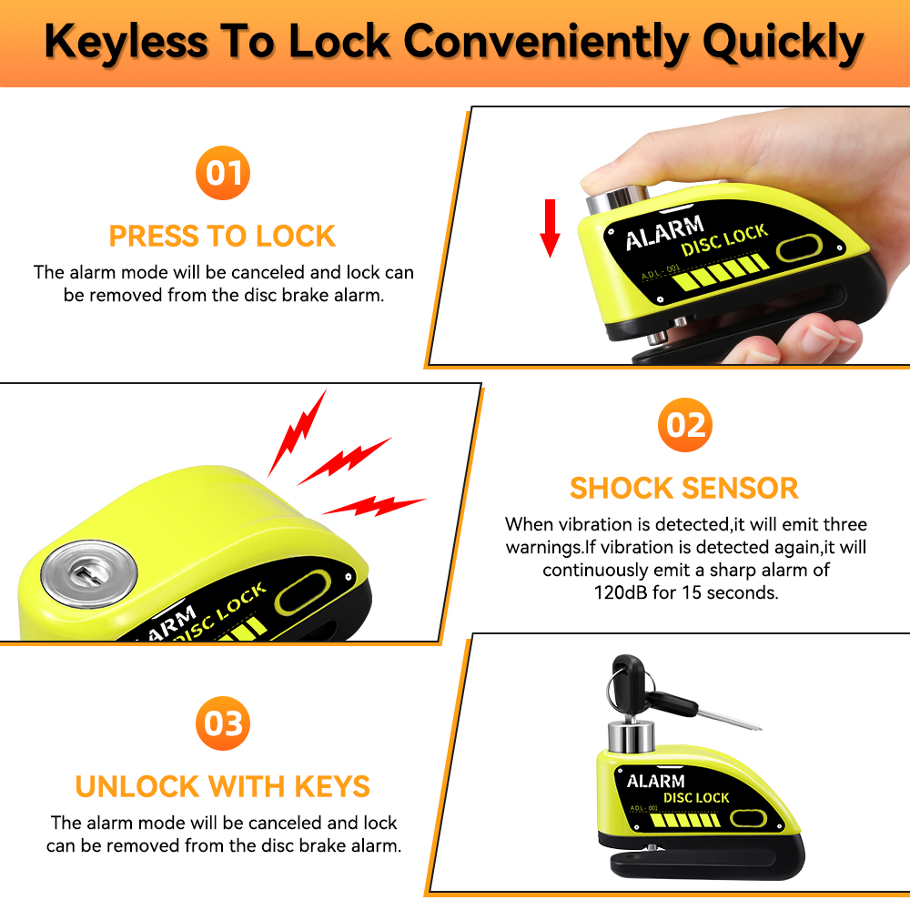 New Bike Motorcycle Alarm Disc - Disc Lock Brake recension och pris