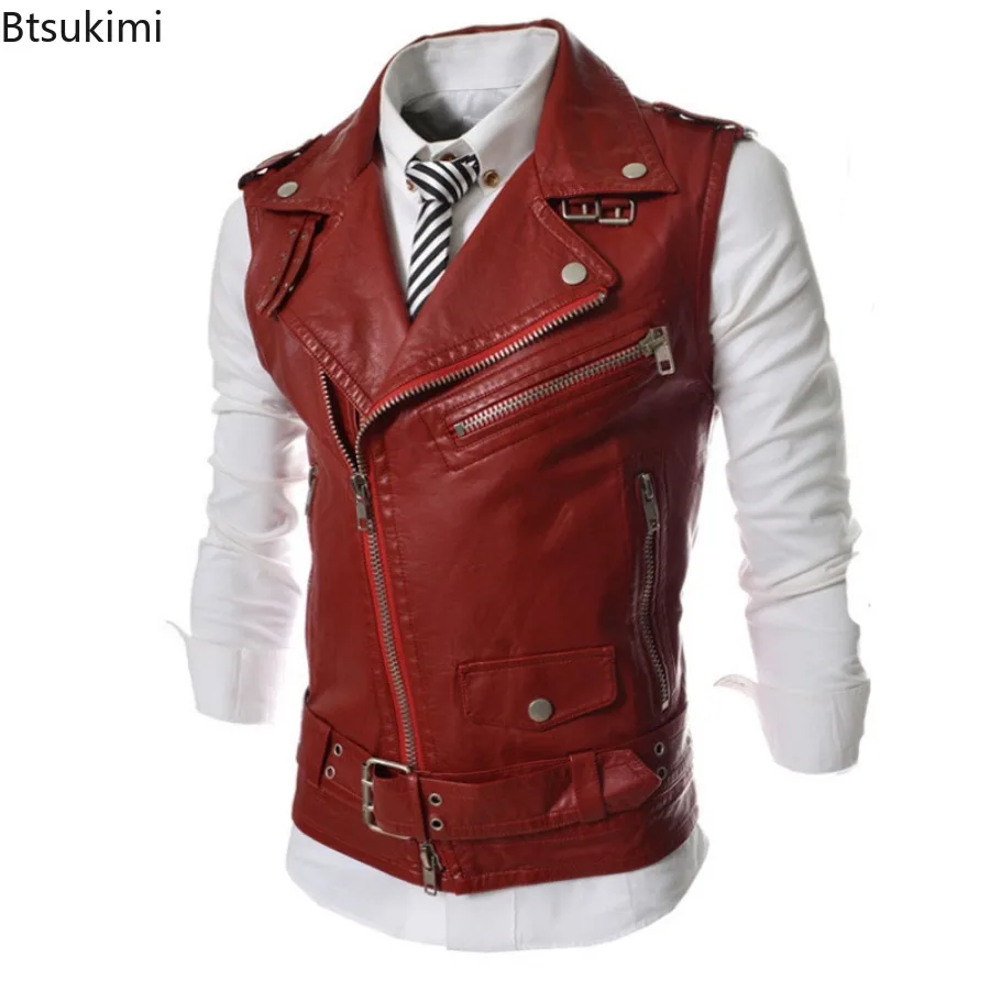 2026 Men's Casual PU Leather V - Motorcycle Gear Vest recension och pris