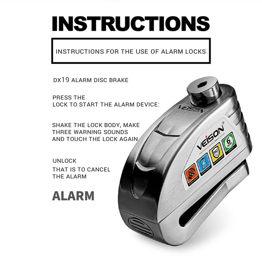 Motorcycle Alarm Lock Bike Dis - Disc Lock Brake recension och pris