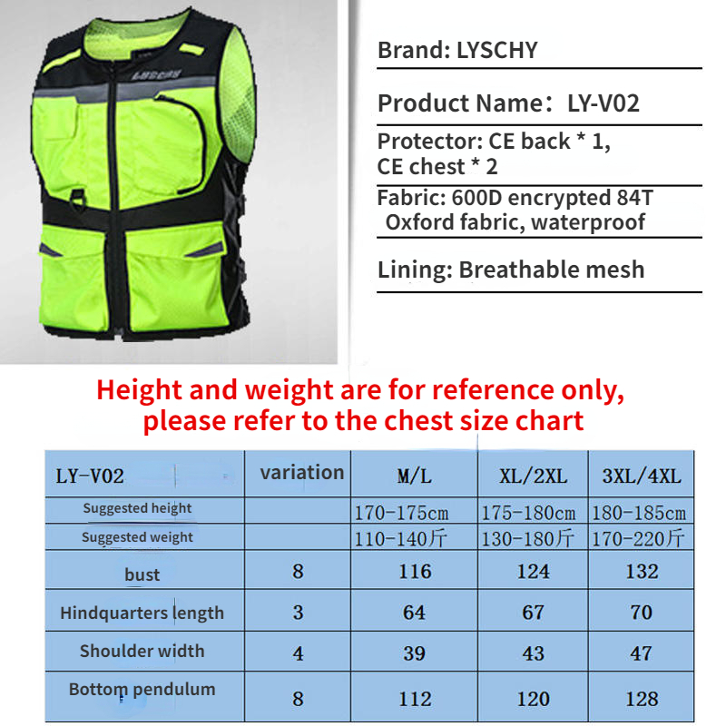 LYSCHY Motorcycle Reflecting V - Motorcycle Gear Vest recension och pris